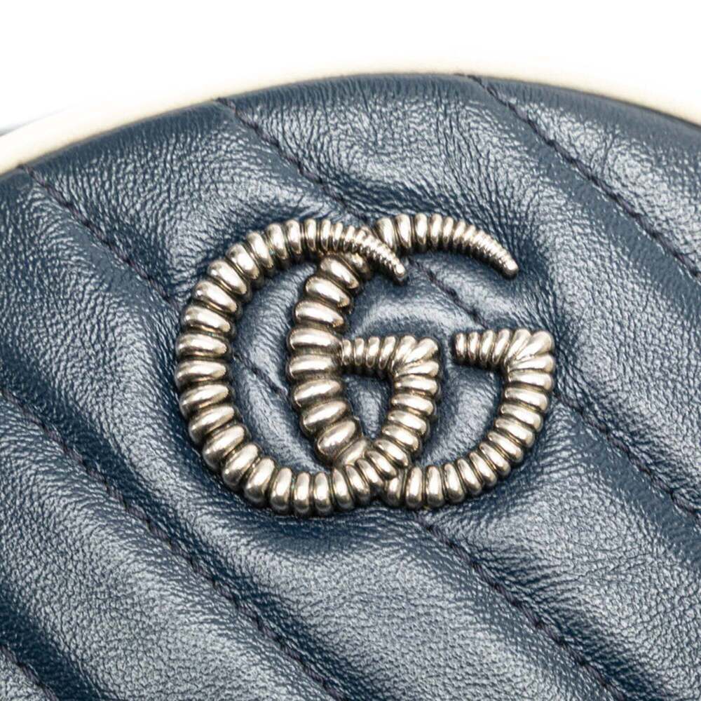 GUCCI Authentic White Leather GG Marmont Shoulder Bag - Picture 4 of 11